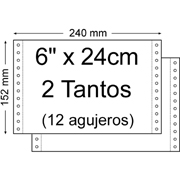 BASIC PAPEL CONTINUO BLANCO  6" x 24cm 2T 3.000-PACK 624B2